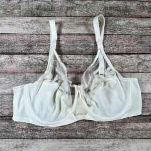 WACOAL Underwire Lace Bra Womens 36D White Sheer Support Style 85121